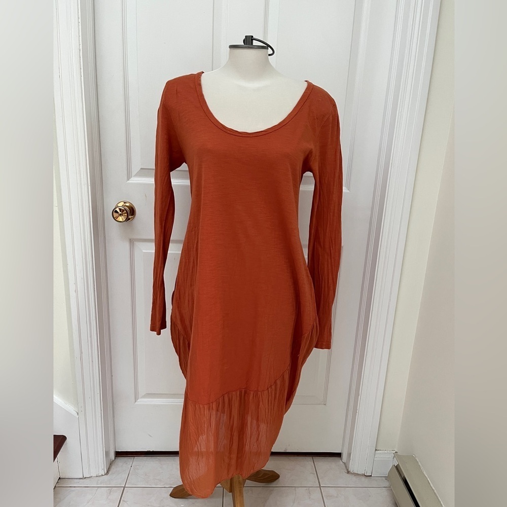 My story cotton blend long sleeve dress